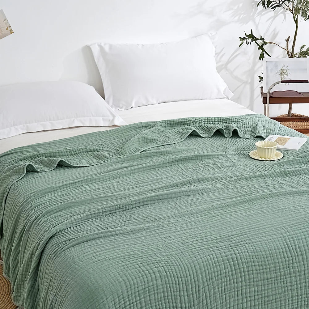 6-Layer Cotton Muslin Blanket – Lightweight & Breathable for All Seasons