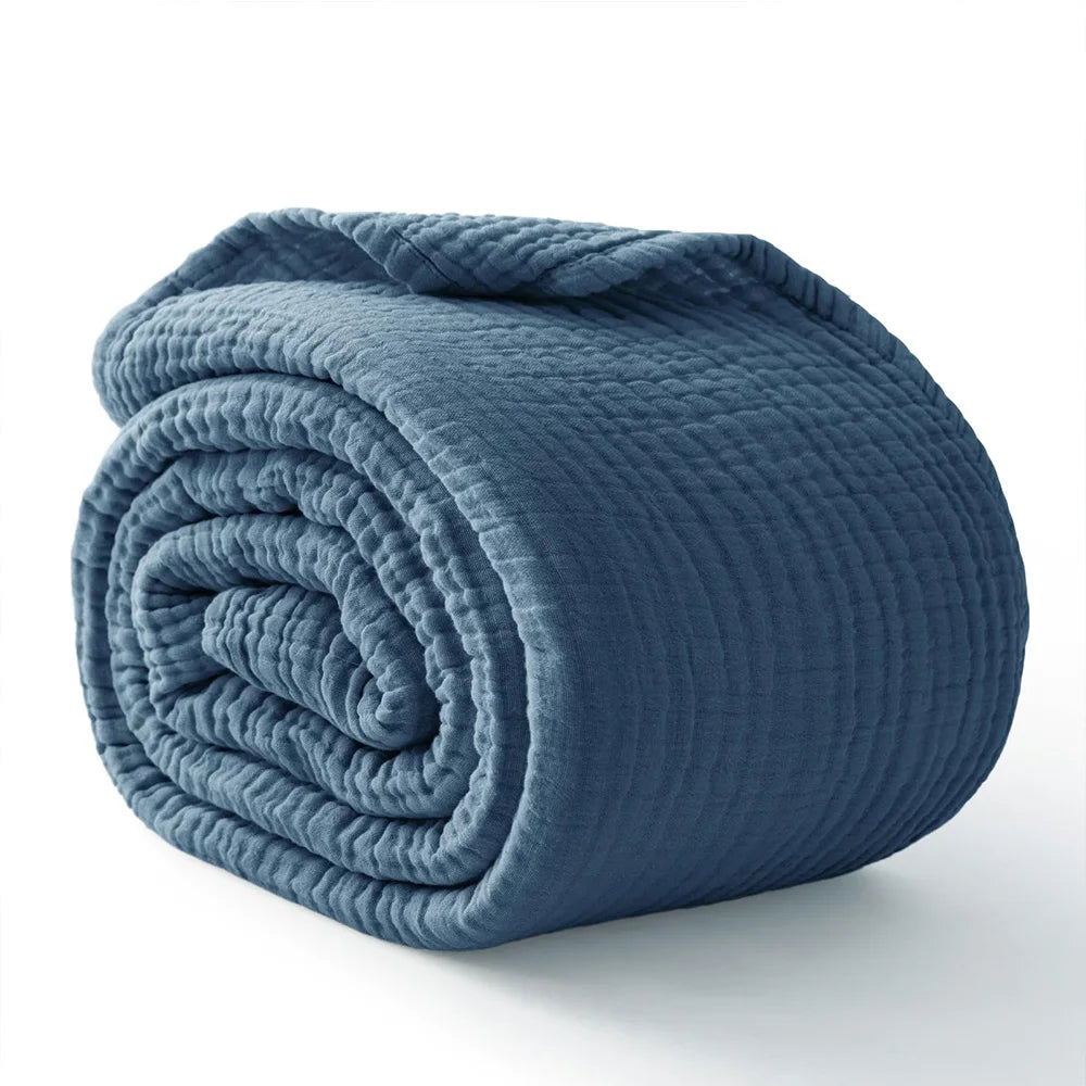 6-Layer Cotton Muslin Blanket – Lightweight & Breathable for All Seasons