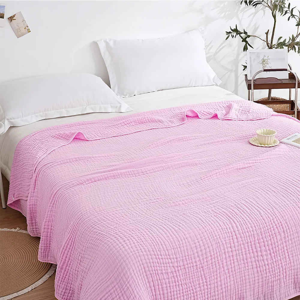 6-Layer Cotton Muslin Blanket – Lightweight & Breathable for All Seasons