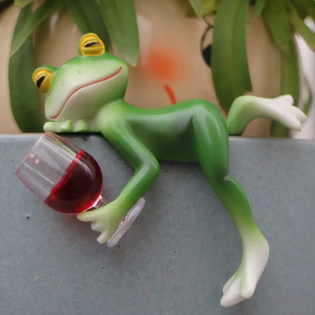 Hanging Frog Flower Pot Decor