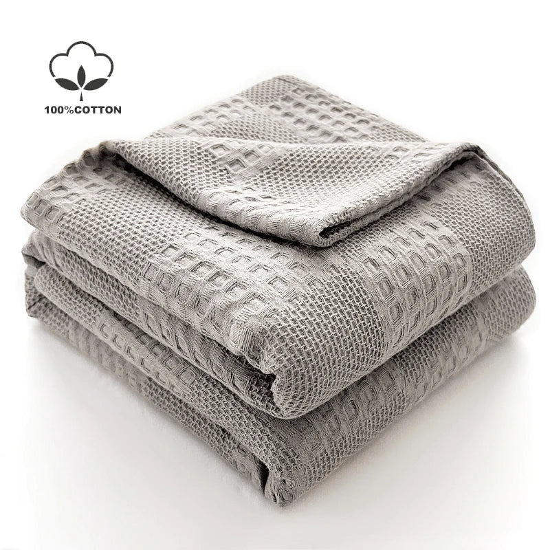 Soft Cotton Waffle Blanket