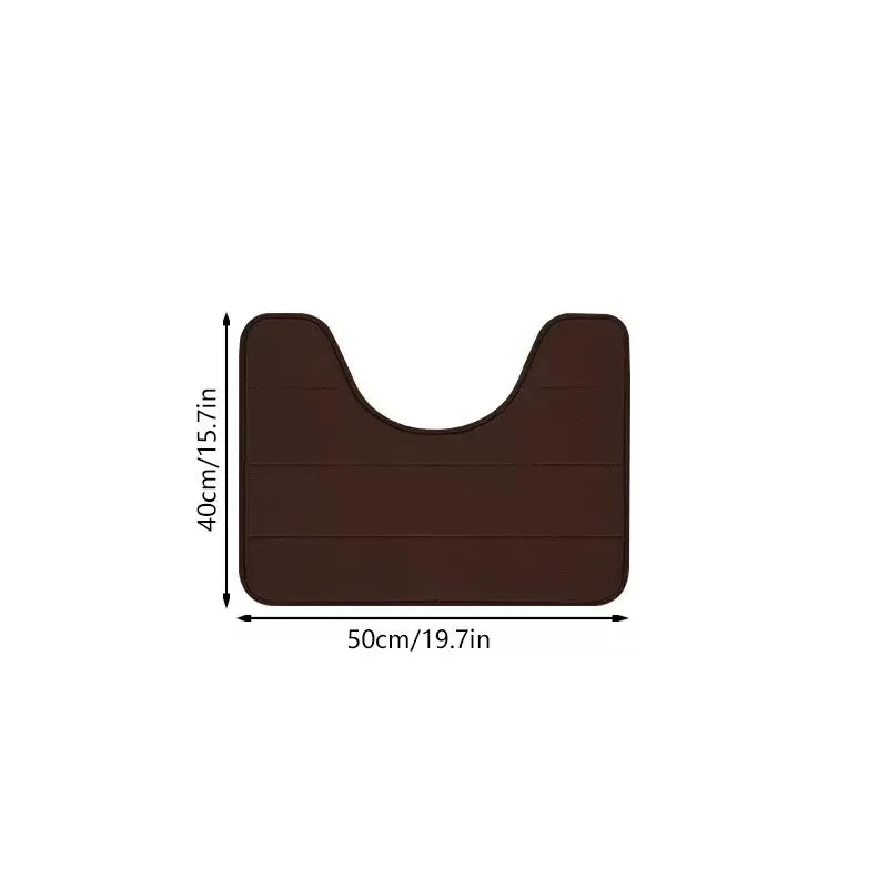 Soft Non-Slip U-Shaped Toilet Mat – Quick Dry Microfiber