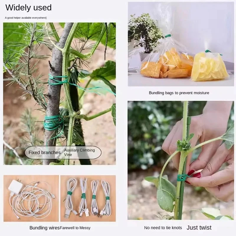Garden Twist Ties with Built-in Cutter