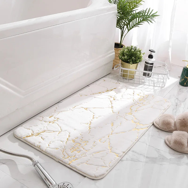 Marble Microfiber Bathroom Mat