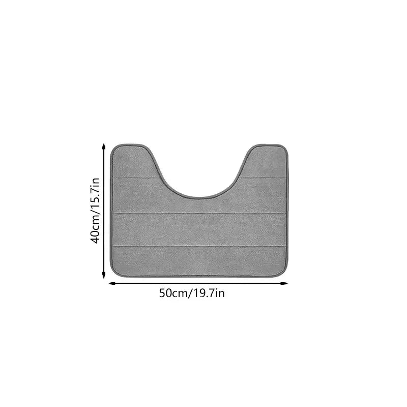 Soft Non-Slip U-Shaped Toilet Mat – Quick Dry Microfiber