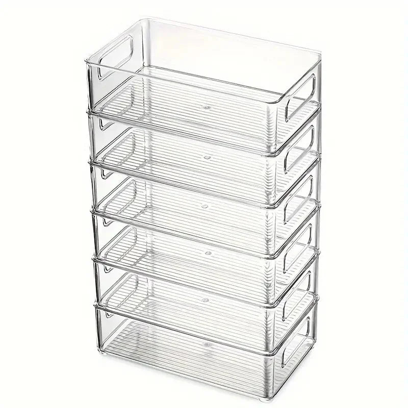Clear Stackable Refrigerator Storage Bin with Handle