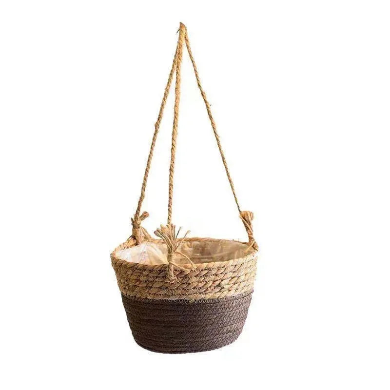 Handwoven Hanging Plant Basket – Indoor & Outdoor Planter