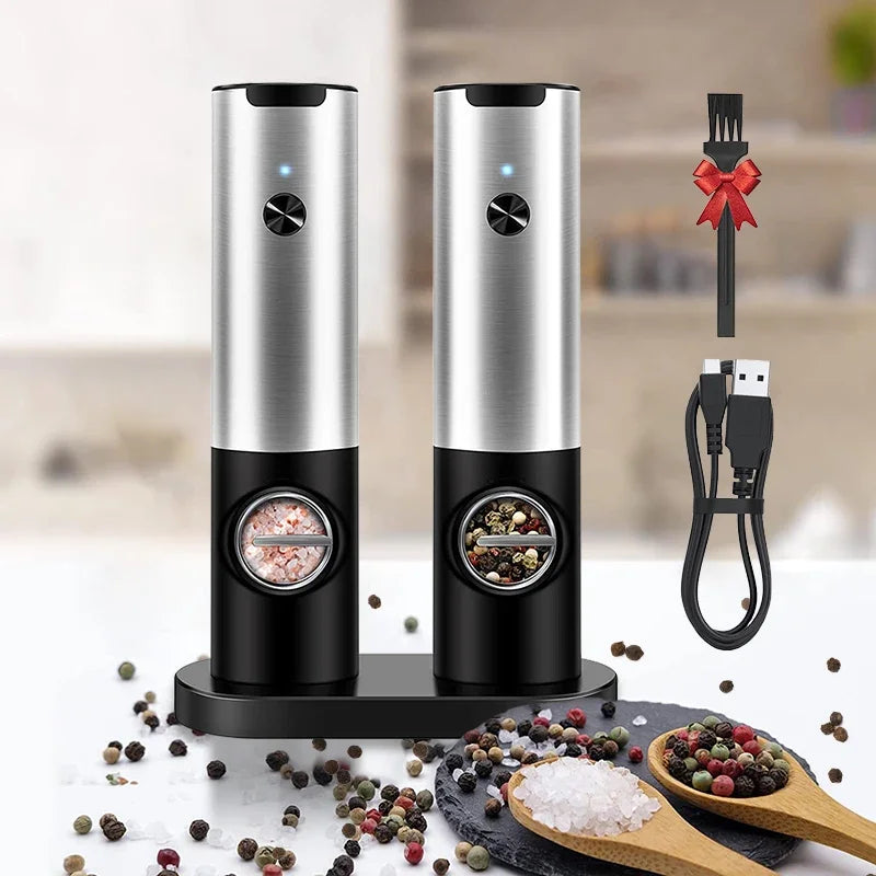 Electric Salt & Pepper Grinder Set (USB Rechargeable)