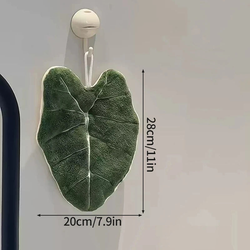 Embroidered Leaf Hand Towel