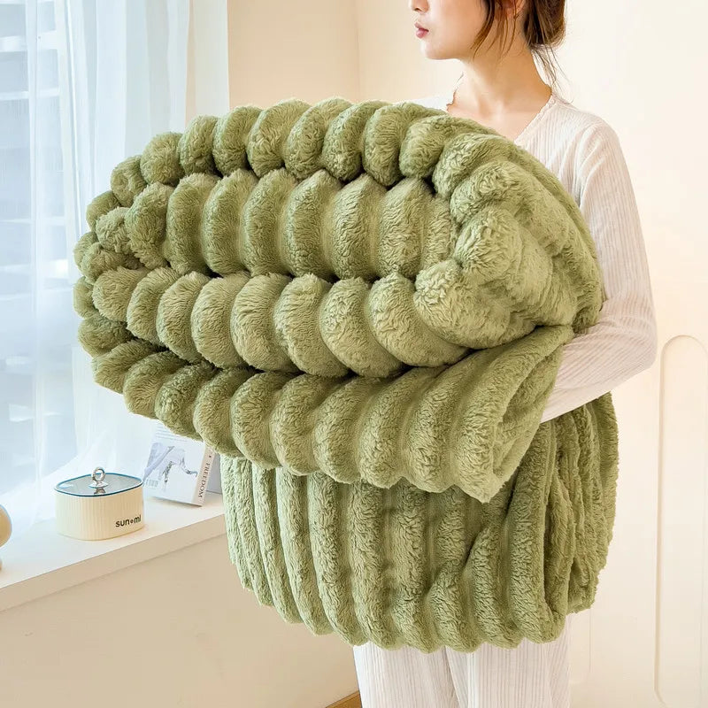 Soft Artificial Rabbit Plush Blanket