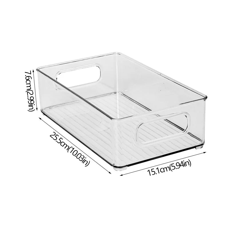 Clear Refrigerator Organizer Bin with Handle