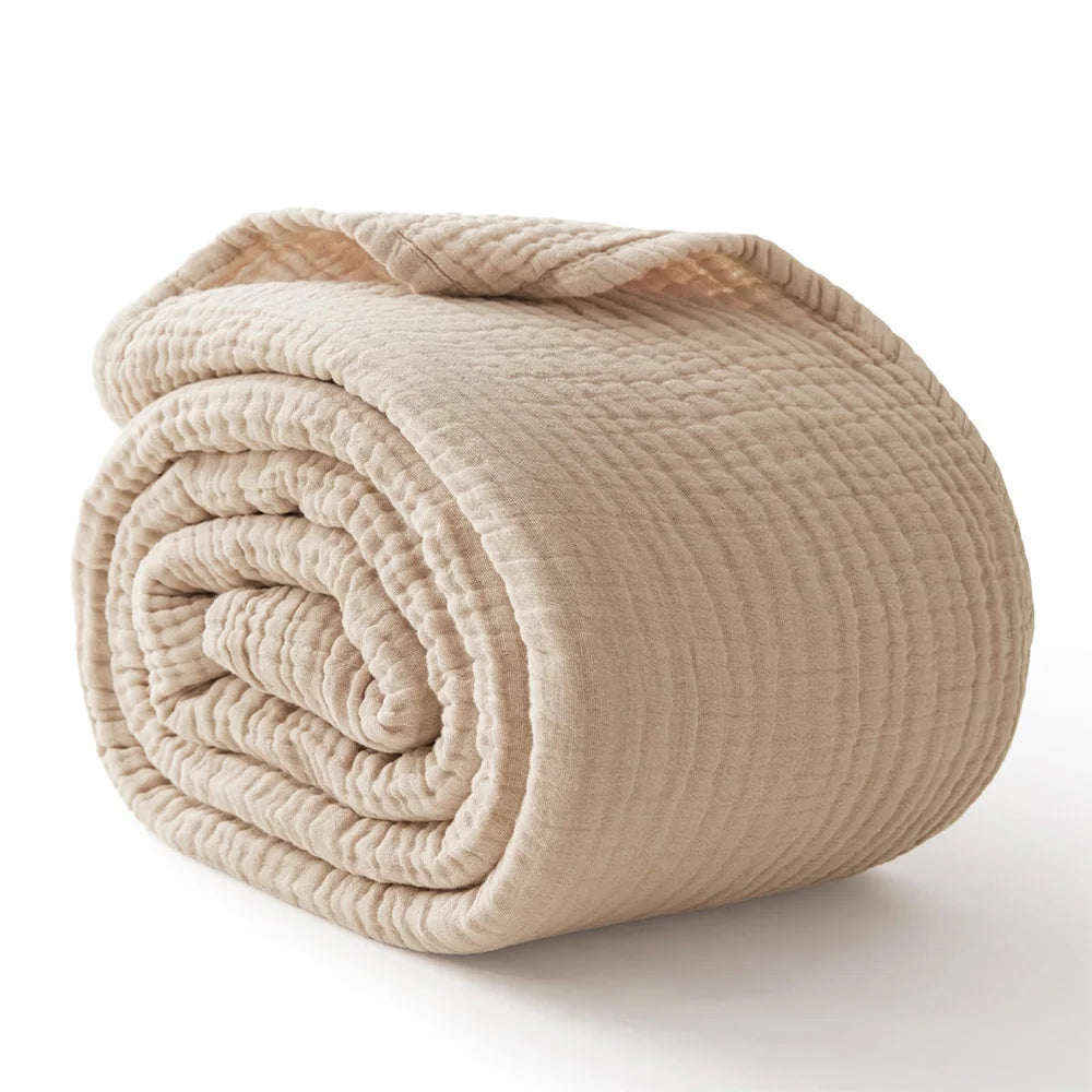 6-Layer Cotton Muslin Blanket – Lightweight & Breathable for All Seasons