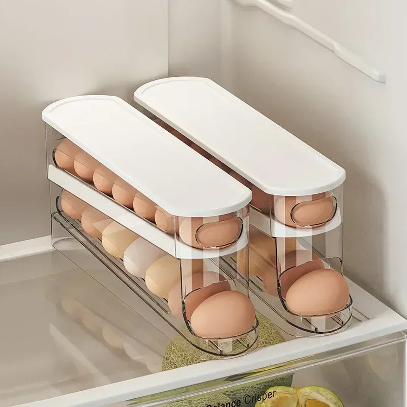4-Layer Automatic Rolling Egg Organizer