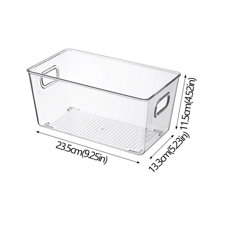 Clear Refrigerator Organizer Bin with Handle