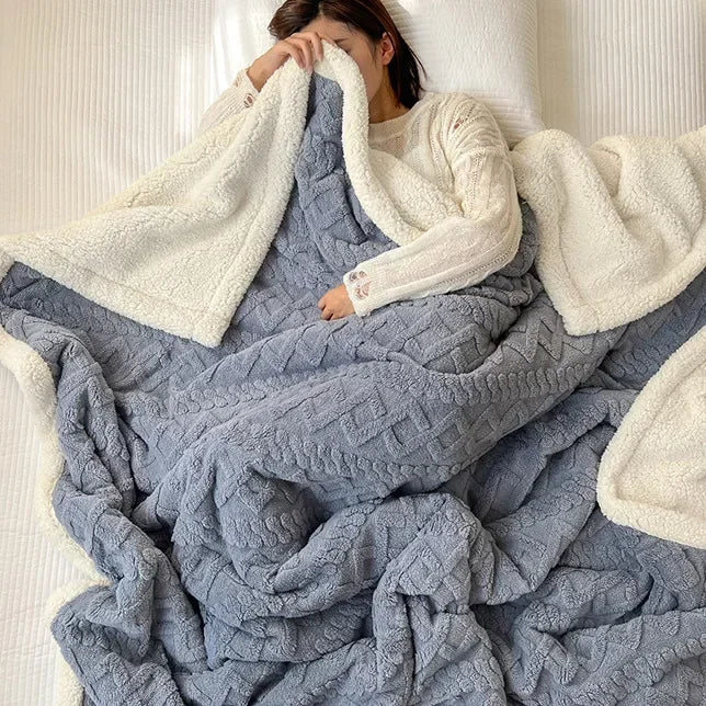 Premium Knitted Flannel Blanket – Ultra Soft Throw for Everyday Comfort