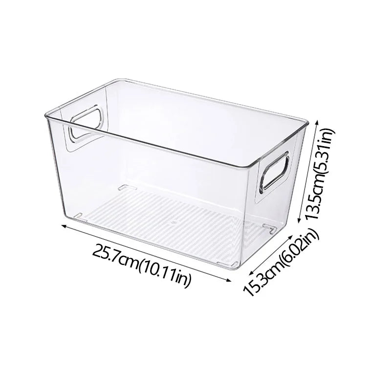 Clear Refrigerator Organizer Bin with Handle