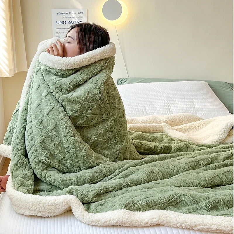 Premium Knitted Flannel Blanket – Ultra Soft Throw for Everyday Comfort