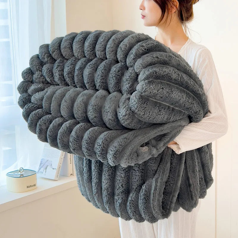 Soft Artificial Rabbit Plush Blanket