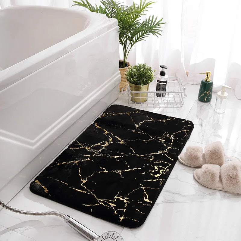 Marble Microfiber Bathroom Mat