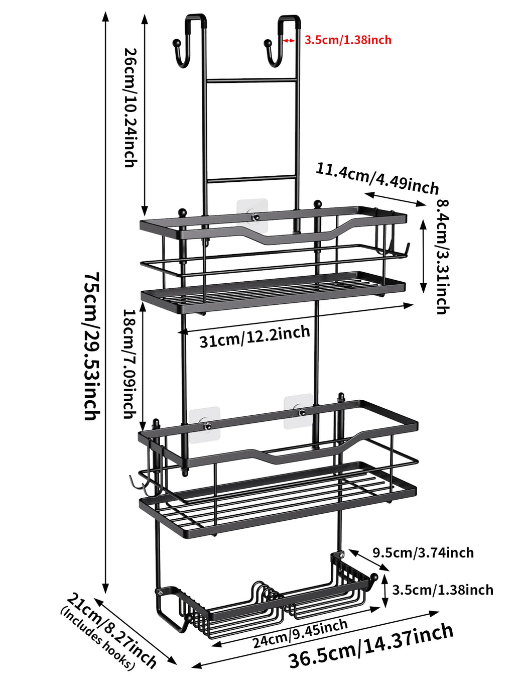 3-Tier Hanging Shower Caddy