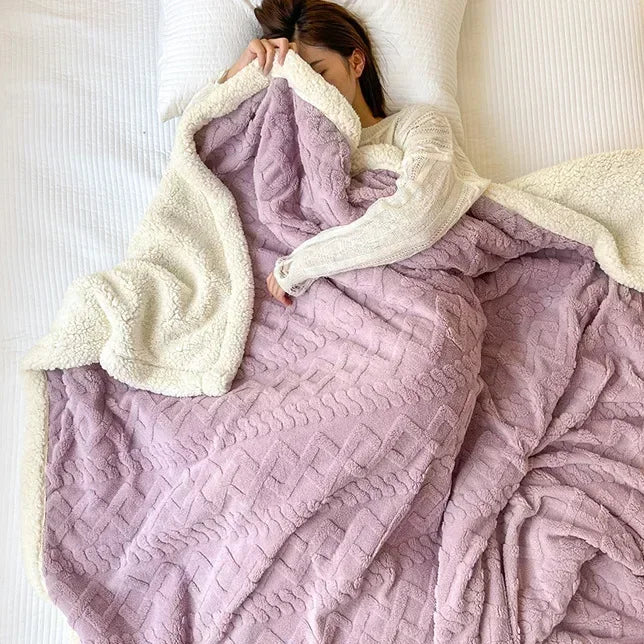 Premium Knitted Flannel Blanket – Ultra Soft Throw for Everyday Comfort