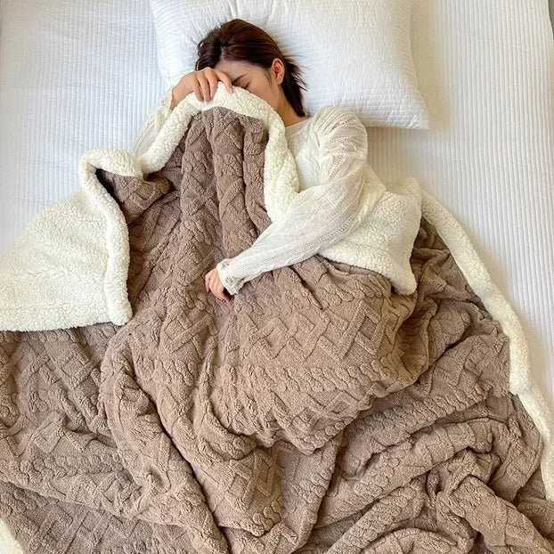 Premium Knitted Flannel Blanket – Ultra Soft Throw for Everyday Comfort