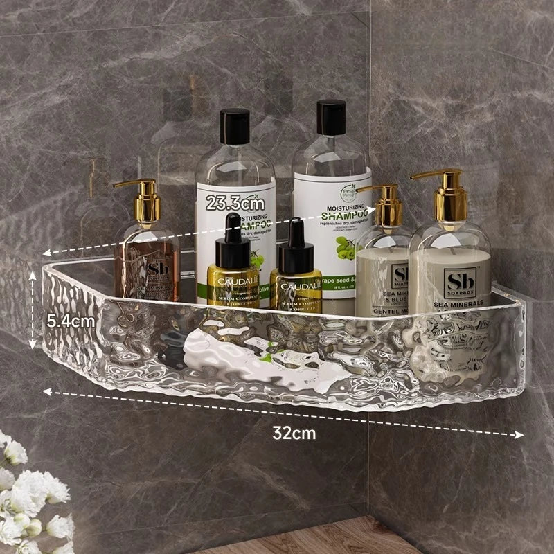 Wall-Mounted Corner Bathroom Shelf