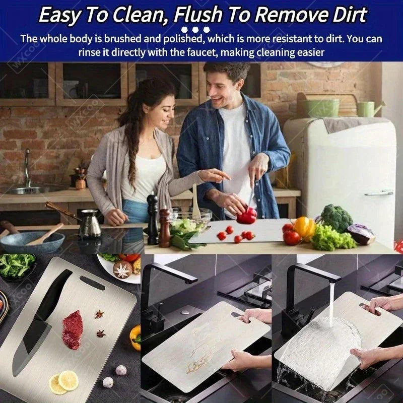 Double-Sided Stainless Steel Cutting Board