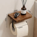 Toilet Paper Holder with Wooden Shelf