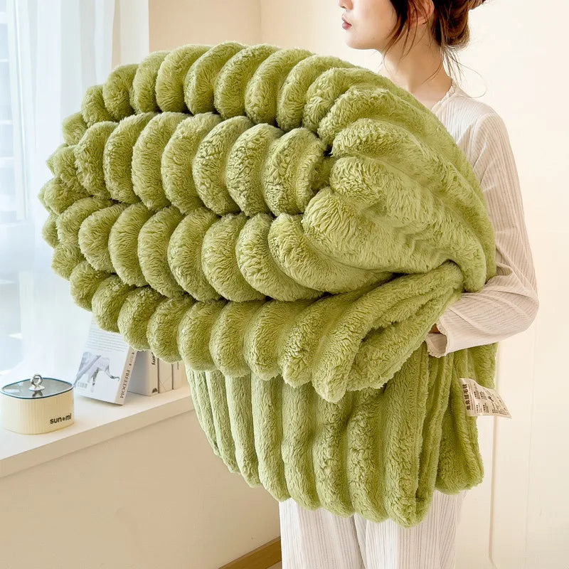 Soft Artificial Rabbit Plush Blanket