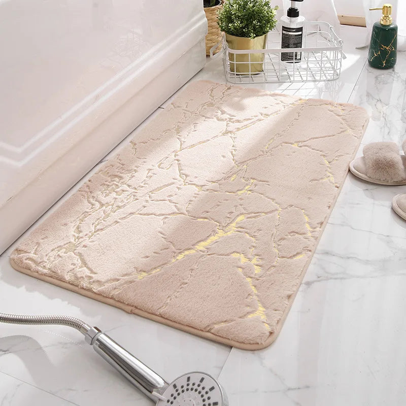 Marble Microfiber Bathroom Mat