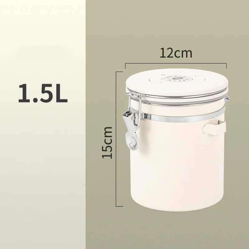 Stainless Steel Airtight Coffee Storage Canister with Measuring Spoon