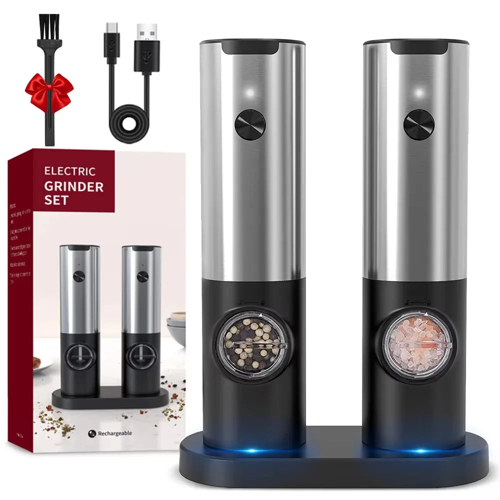 Electric Salt & Pepper Grinder Set (USB Rechargeable)