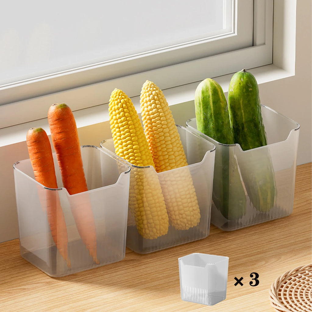 Stackable Refrigerator Door Storage Organizer Bin Set