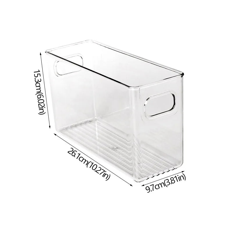 Clear Refrigerator Organizer Bin with Handle