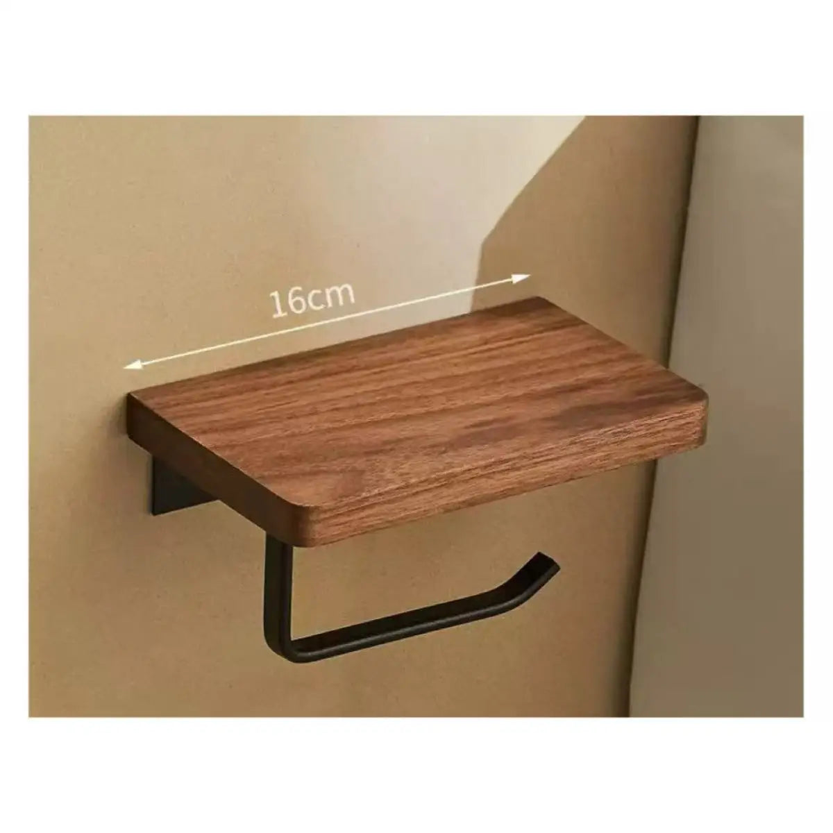 Toilet Paper Holder with Wooden Shelf