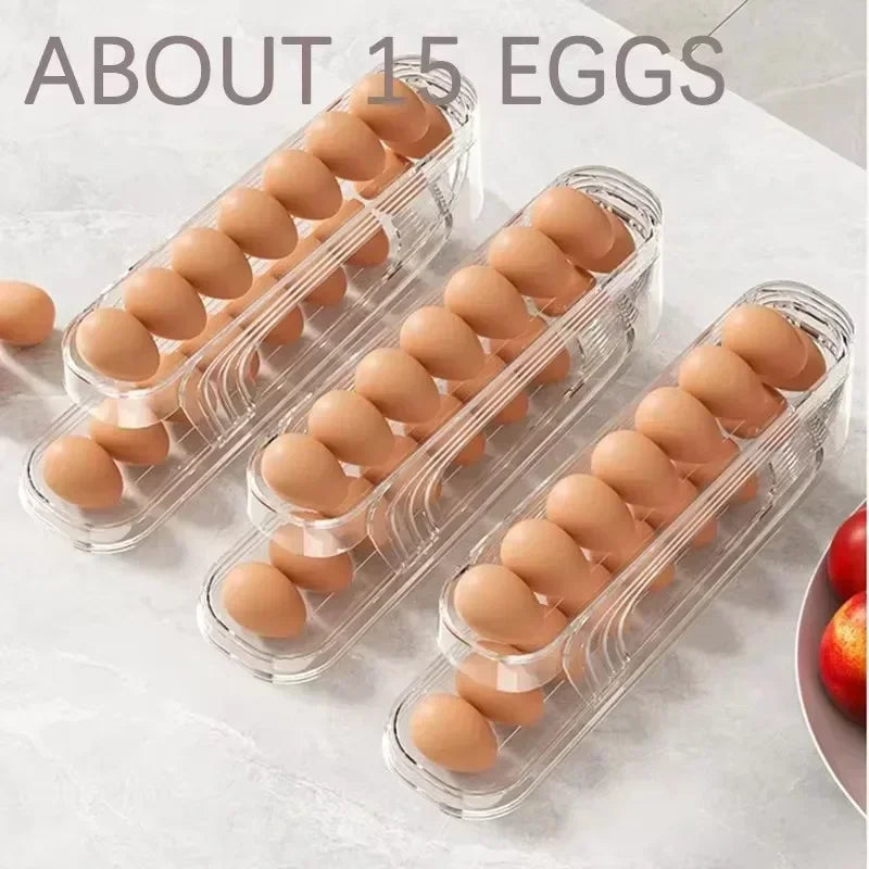 4-Layer Automatic Rolling Egg Organizer