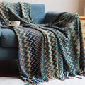 Hand-Knitted Acrylic Throw Blanket