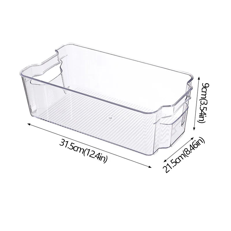 Clear Refrigerator Organizer Bin with Handle