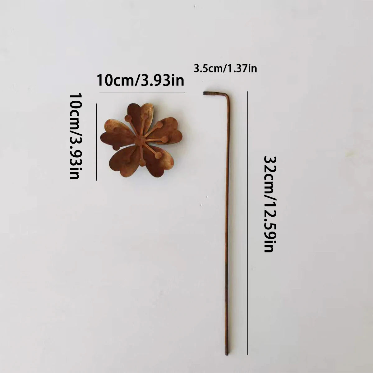 Rust Metal Flower Garden Stake