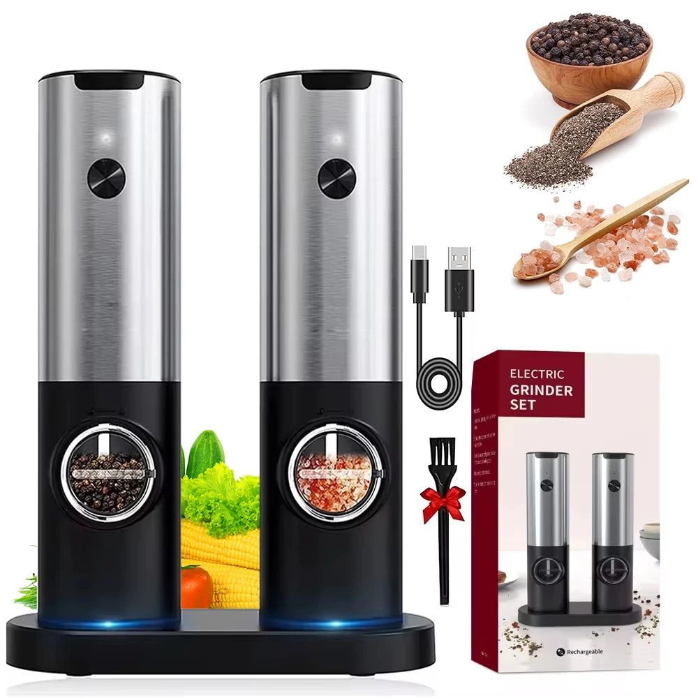 Electric Salt & Pepper Grinder Set (USB Rechargeable)