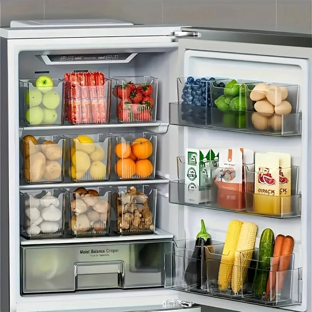 Stackable Refrigerator Door Storage Organizer Bin Set