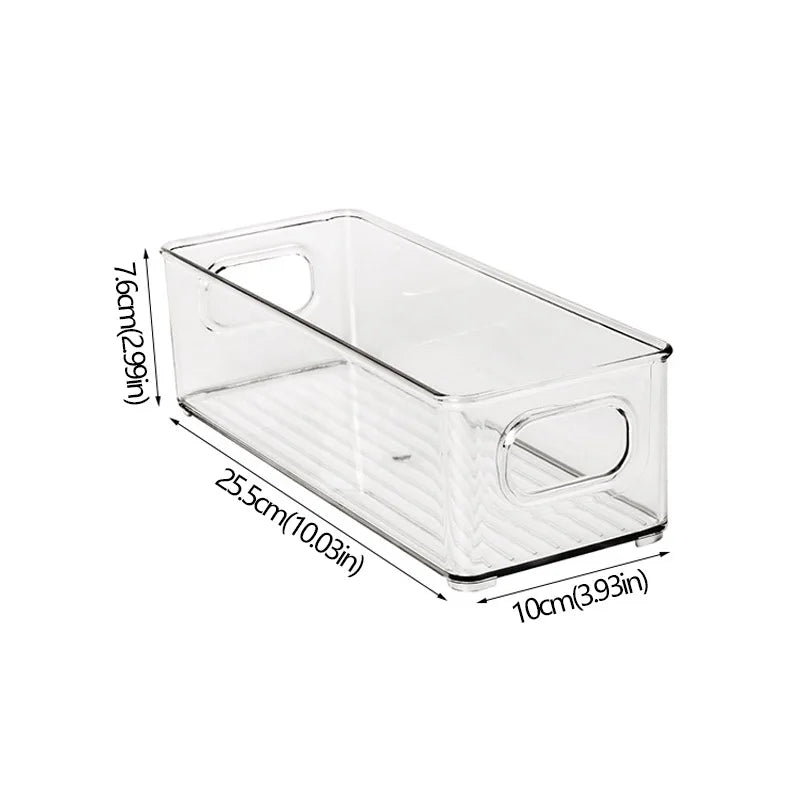Clear Refrigerator Organizer Bin with Handle