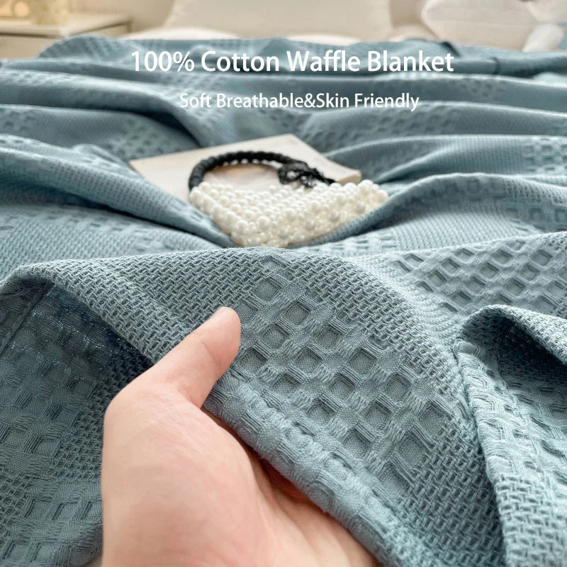 Soft Cotton Waffle Blanket