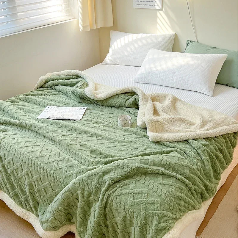 Premium Knitted Flannel Blanket – Ultra Soft Throw for Everyday Comfort