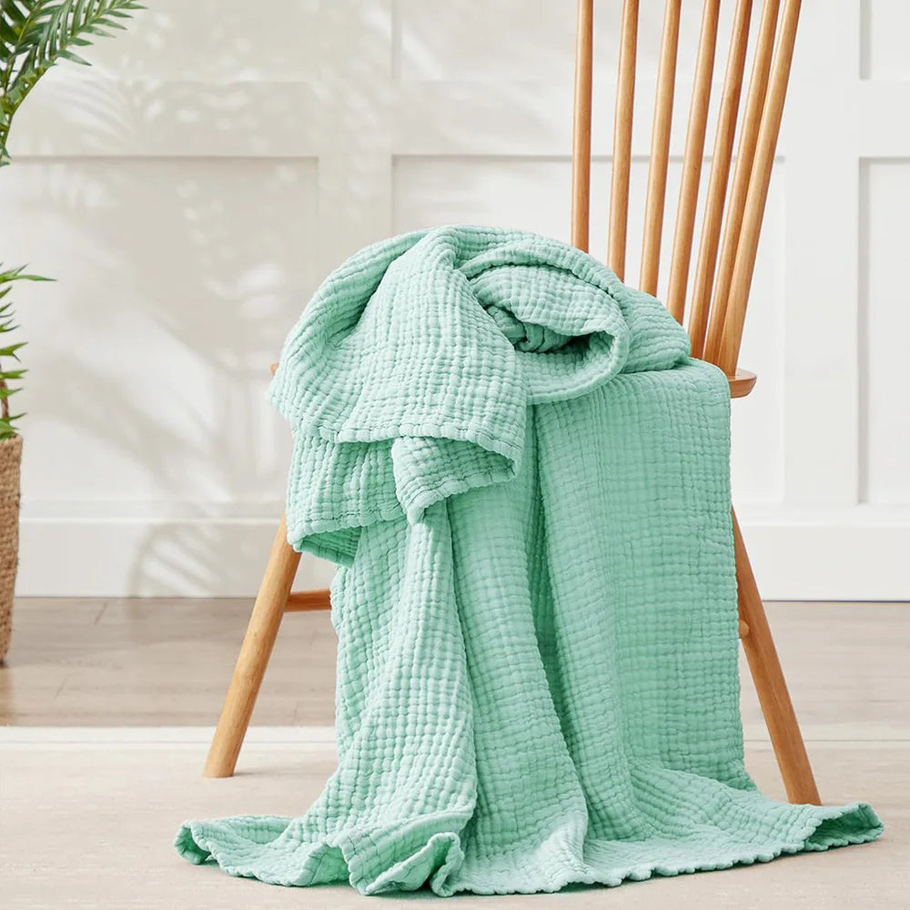 6-Layer Cotton Muslin Blanket – Lightweight & Breathable for All Seasons