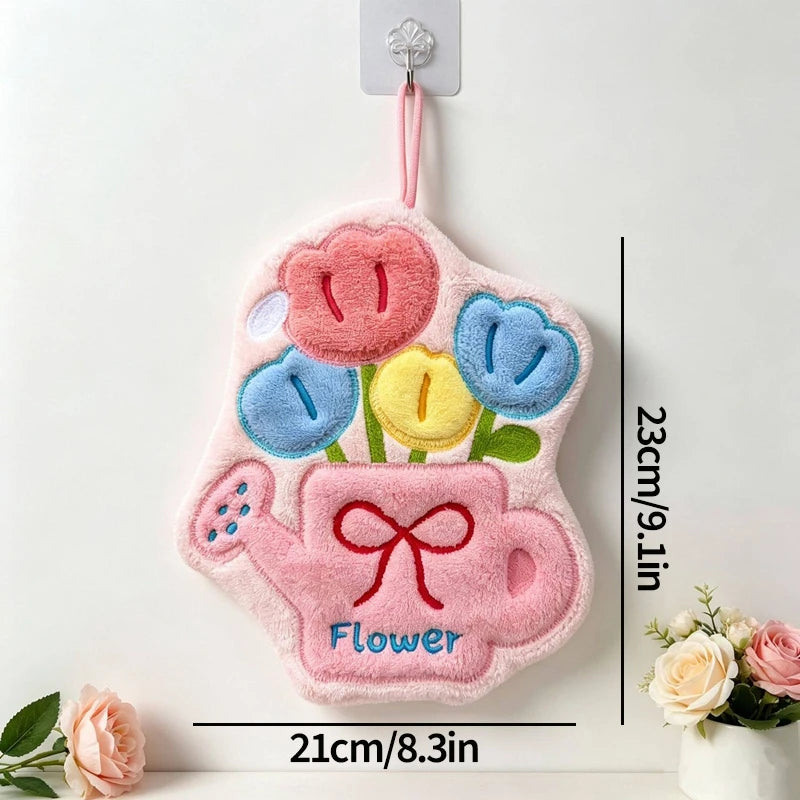 Embroidered Leaf Hand Towel