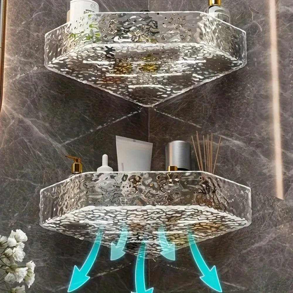 Wall-Mounted Corner Bathroom Shelf