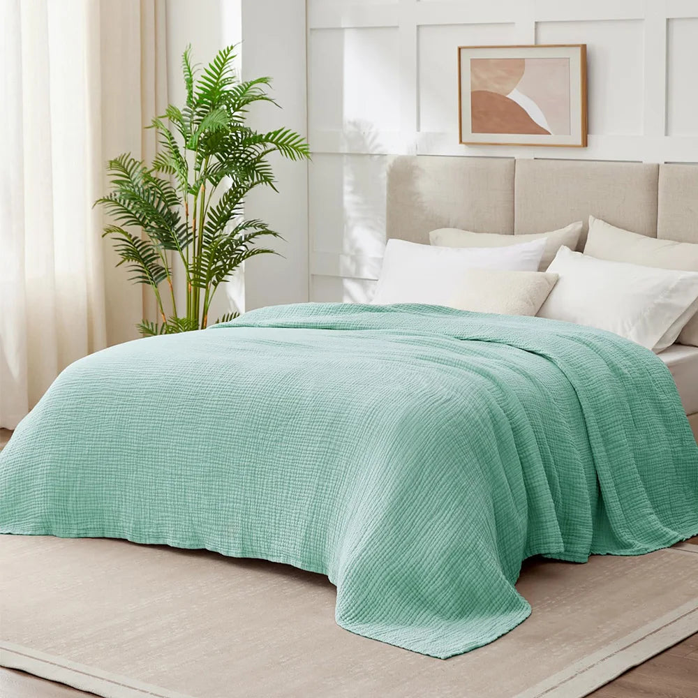 6-Layer Cotton Muslin Blanket – Lightweight & Breathable for All Seasons