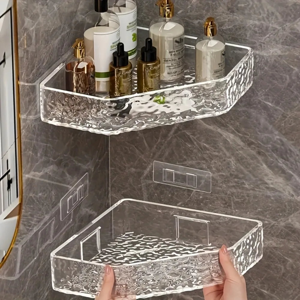 Wall-Mounted Corner Bathroom Shelf